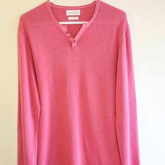 Harris Wilson Other - Harris Wilson Men's THEO Linen Henley Shirt  Slim Fit Long Sleeve Size Medium